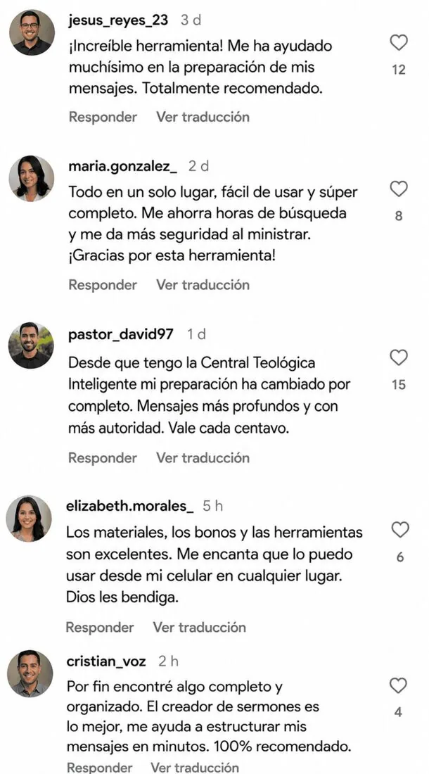 Comentarios de usuarios de la Central Teológica